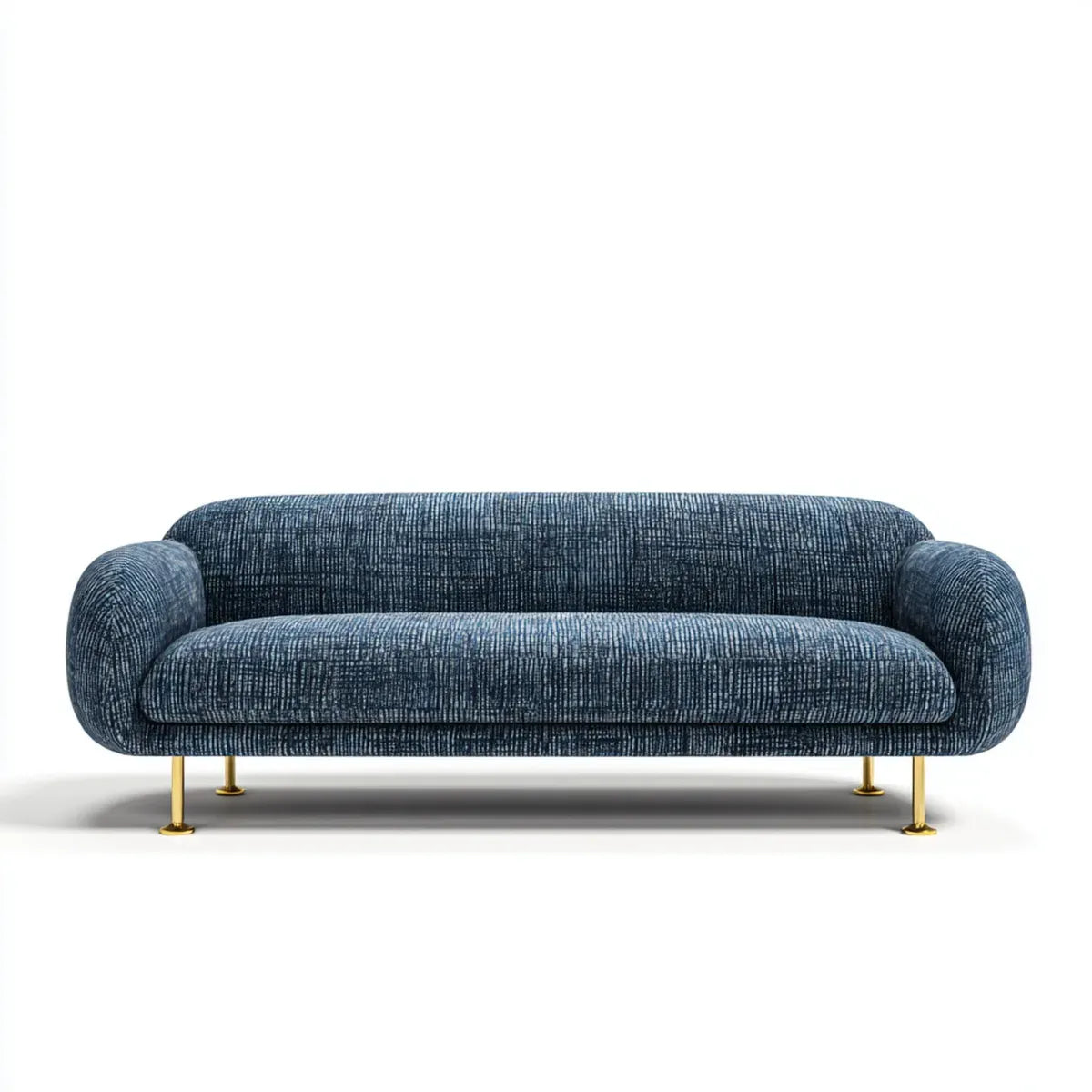 Sofa, Niebieska sofa w kształcie okrągłym 220 x 95 x 78 cm