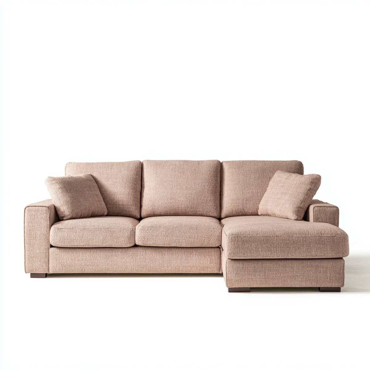 Sofa, 3 fotela poliestrowa beżowa narożna sofa 260 x 160 x 88 cm