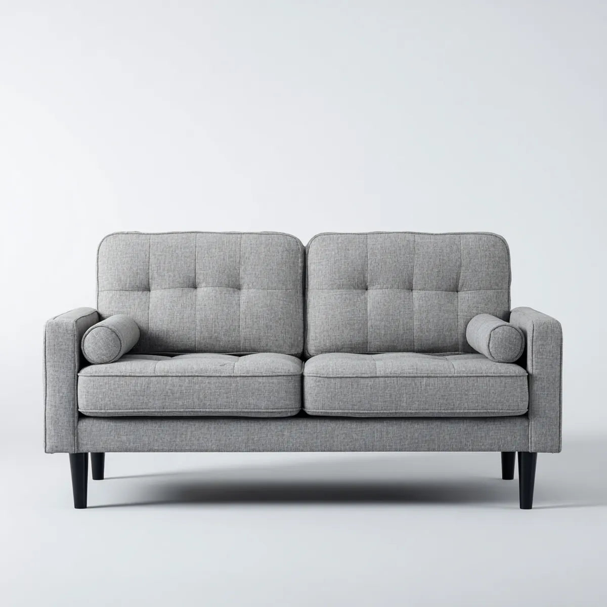 Sofa, 2 fotela szara w kształcie prostokątnym 160 x 82 x 86 cm