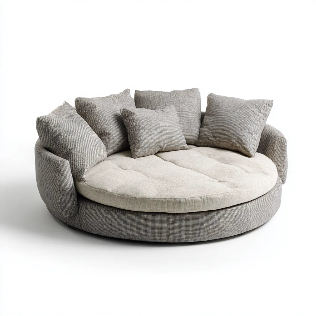 Sofa ogrodowa, Okrągła kanapa ogrodowa z goździkiem i beżowym ogródkiem 160 x 160 x 75 cm w poliestrze 2 fotele