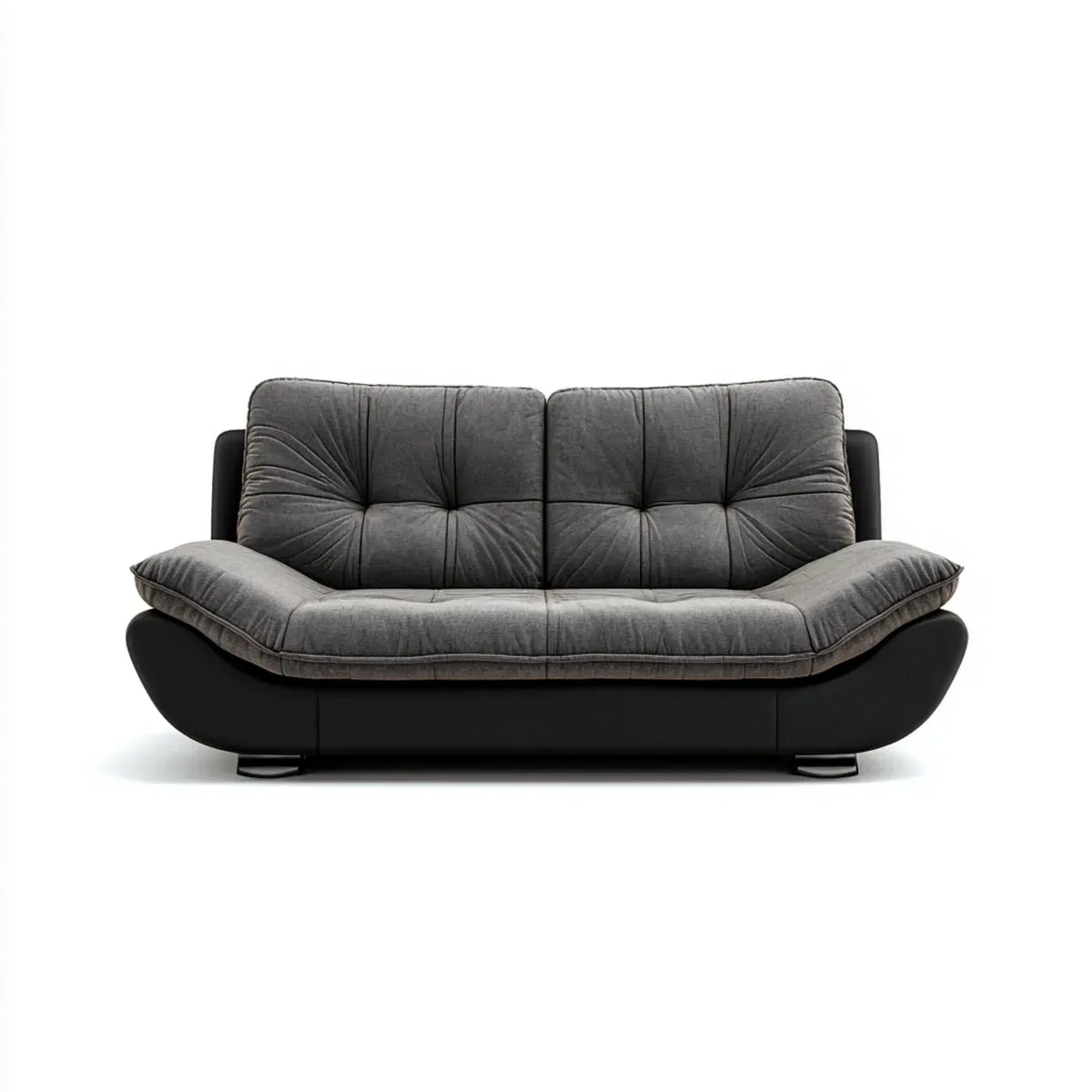 Sofa, 2 fotela szara antracyt i czarny w poliestrze mikrofibry 170 x 95 x 88 cm