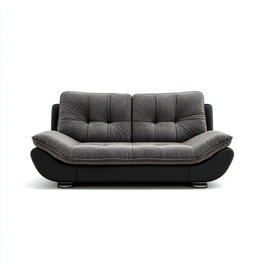 Sofa, 2 fotela szara antracyt i czarny w poliestrze mikrofibry 170 x 95 x 88 cm