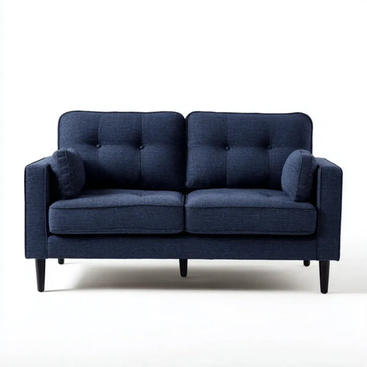 Sofa, 2 fotela granatowa sofa w prostokątnym poliestrze 150 x 80 x 85 cm
